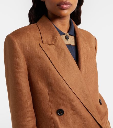Blazer à double boutonnage en lin - Brunello Cucinelli - Modalova