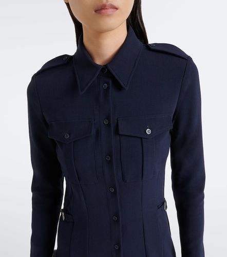 Robe chemise en laine mélangée - Mugler - Modalova