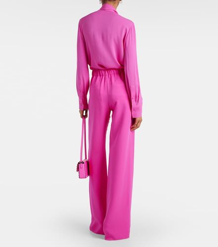 Pantalon ample à taille haute en soie - Valentino - Modalova
