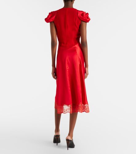 Robe midi en satin et dentelle - McQueen - Modalova