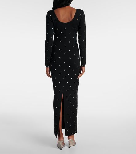 Robe midi en laine vierge à cristaux - Versace - Modalova