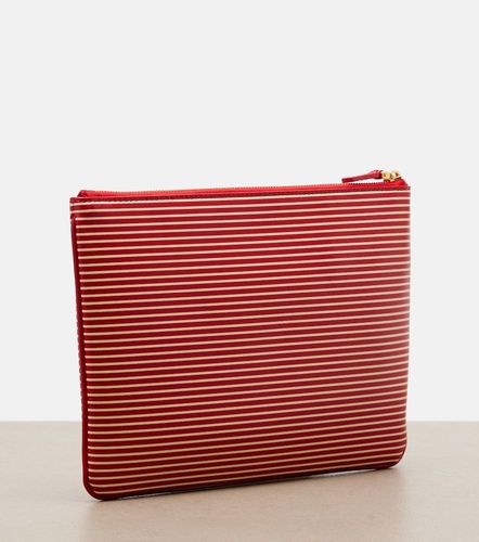 Pochette VLogo rayée en cuir - Valentino Garavani - Modalova