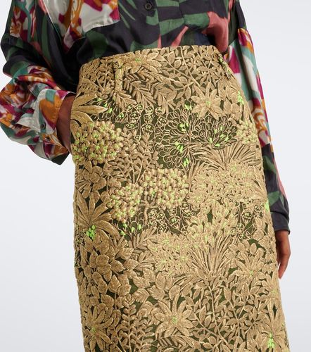 Jupe midi en jacquard à fleurs - Dries Van Noten - Modalova