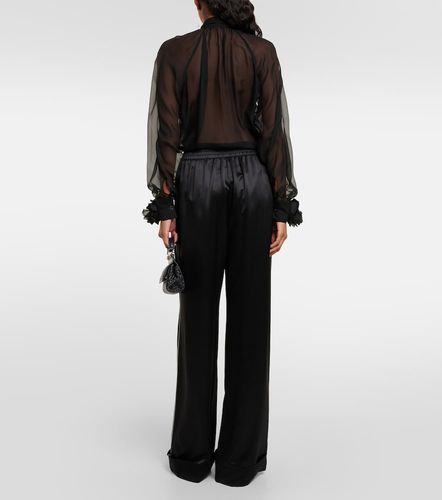 Pantalon ample à taille haute en soie mélangée - Dolce&Gabbana - Modalova