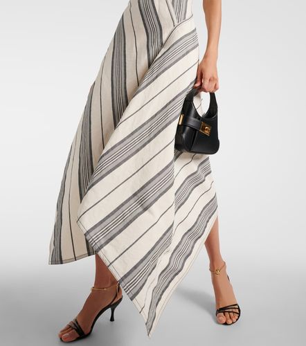 Robe longue à rayures en lin et coton - Ferragamo - Modalova