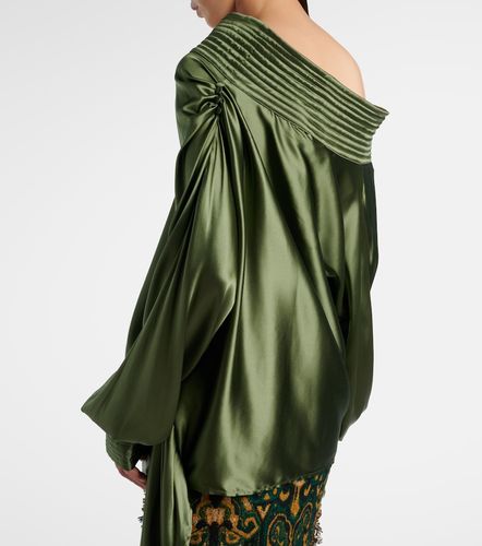 Top asymétrique en satin de soie mélangée - Dries Van Noten - Modalova