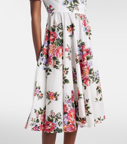 Robe midi en coton à fleurs - Dolce&Gabbana - Modalova