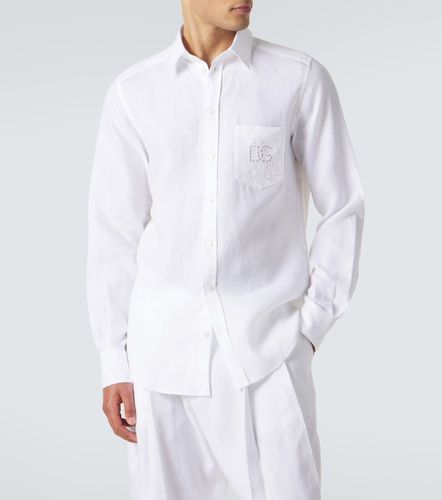 Chemise en lin brodée - Dolce&Gabbana - Modalova