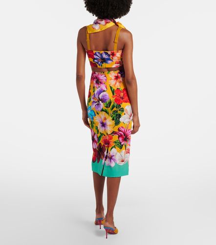 Jupe crayon en soie mélangée à fleurs - Dolce&Gabbana - Modalova