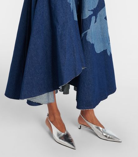 Robe midi imprimée en denim à fleurs - Erdem - Modalova