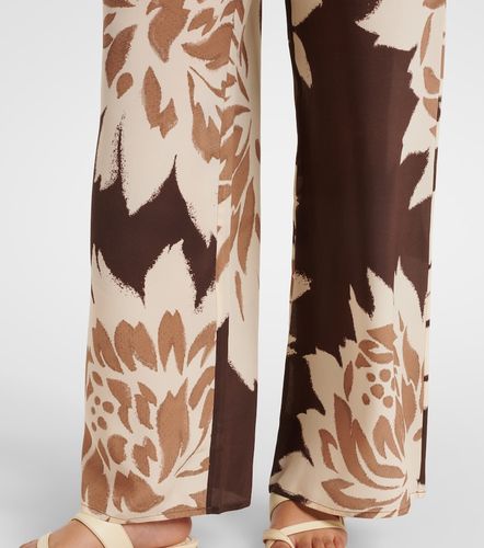 Pantalon ample en satin de soie à fleurs - SIR - Modalova
