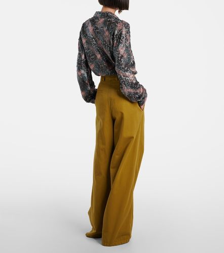 Pantalon ample à taille haute en coton - Dries Van Noten - Modalova