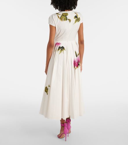 Robe midi en coton à fleurs - Oscar de la Renta - Modalova