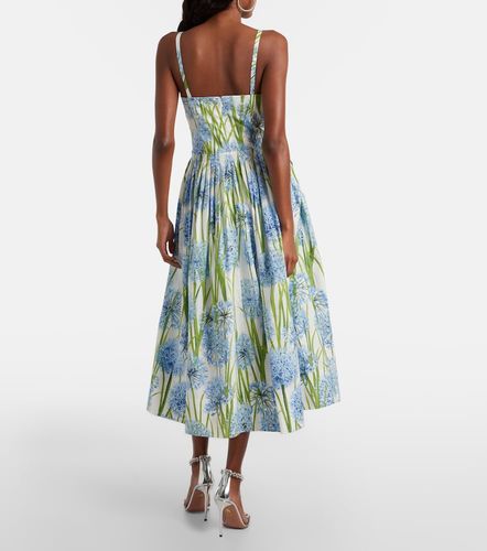 Robe midi Allium en coton mélangé à fleurs - Oscar de la Renta - Modalova