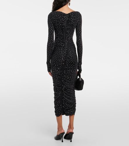 Robe midi en jersey à découpes et cristaux - Alex Perry - Modalova