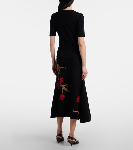 Jupe midi en jacquard à fleurs - Erdem - Modalova