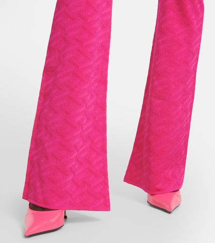 Pantalon évasé La Greca à taille haute - Versace - Modalova