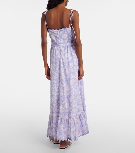 Robe midi asymétrique en coton à fleurs - Juliet Dunn - Modalova