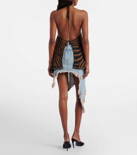 Mini-jupe asymétrique en jean - Blumarine - Modalova