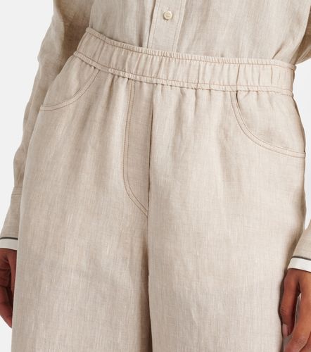 Pantalon ample raccourci en lin - Brunello Cucinelli - Modalova