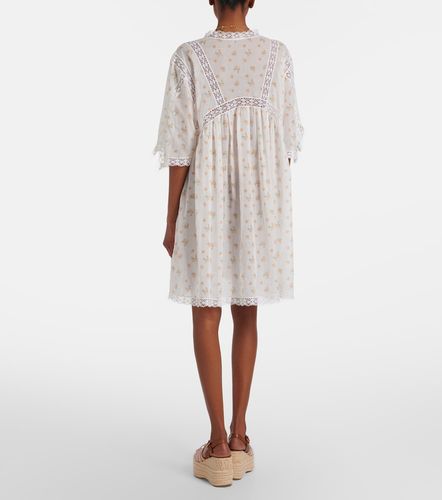Chloé Robe en coton à fleurs et dentelle - Chloe - Modalova