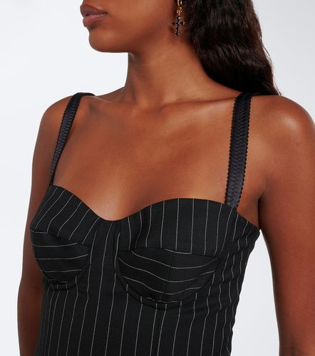 Robe en laine et soie mélangées à rayures - Dolce&Gabbana - Modalova