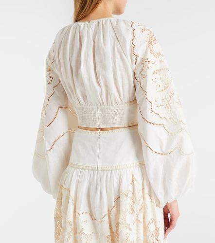 Top raccourci Daylight brodé en lin - Zimmermann - Modalova