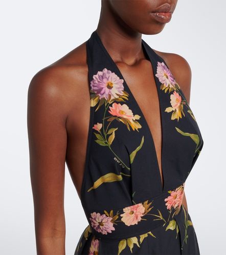 Robe longue en coton à fleurs - Elie Saab - Modalova