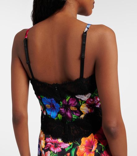 Robe en soie mélangée à fleurs - Dolce&Gabbana - Modalova
