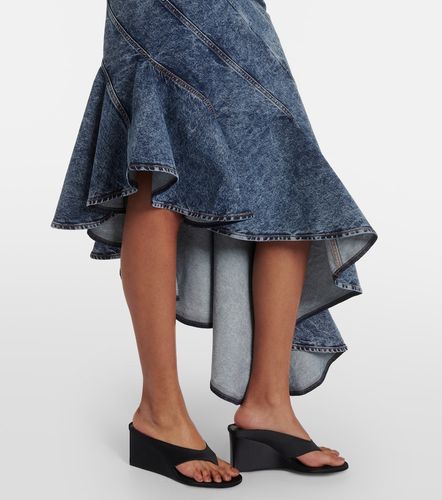 Alaïa Jupe midi Spiral asymétrique en jean - Alaia - Modalova