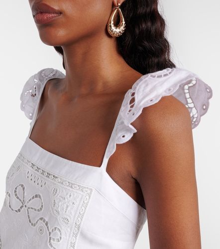 Robe brodée en lin et coton - Self-Portrait - Modalova