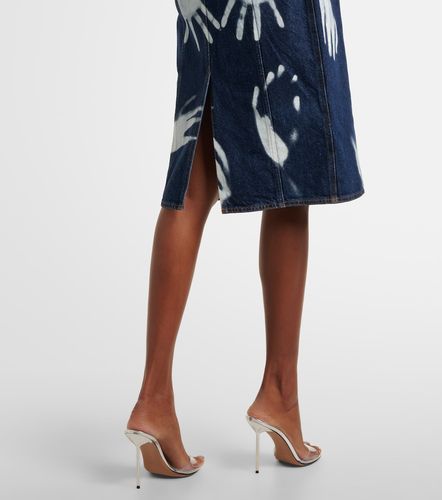 Robe midi bustier en denim à imprimé - Area - Modalova