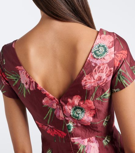 Robe longue en satin à fleurs - Erdem - Modalova
