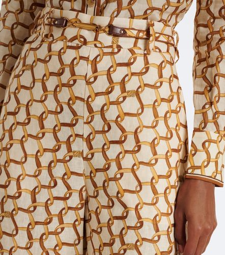 Pantalon ample en lin à imprimé - Zimmermann - Modalova
