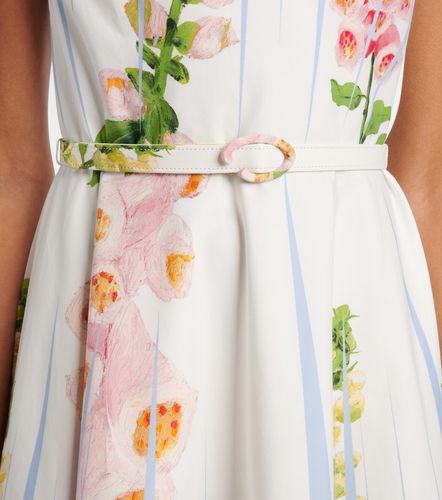 Robe midi en coton mélangé à fleurs - Oscar de la Renta - Modalova