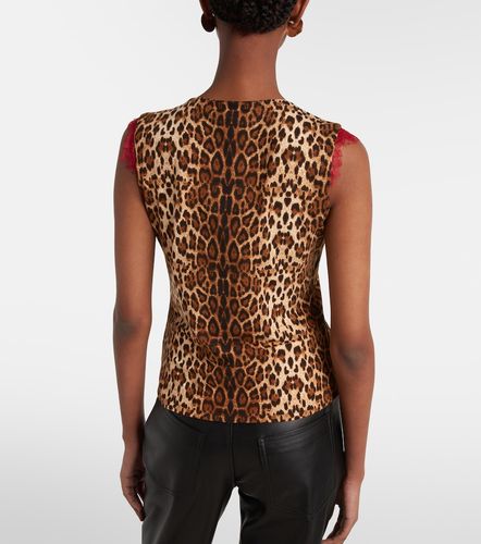 Top à motif léopard et dentelle - Jacques Wei - Modalova