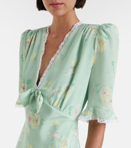 Robe en soie à fleurs - Alessandra Rich - Modalova