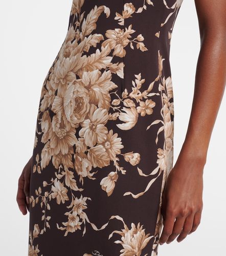 Robe midi en soie mélangée à fleurs - Dolce&Gabbana - Modalova