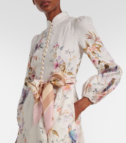 Robe midi Rebellion imprimée en lin - Zimmermann - Modalova