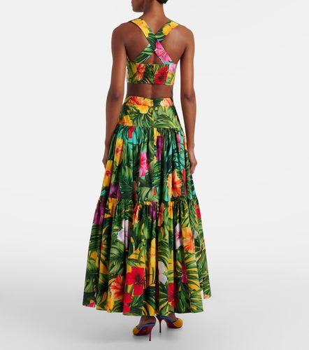 Jupe longue en coton à fleurs - Dolce&Gabbana - Modalova