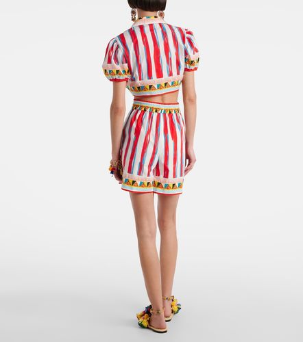Chemise cropped en coton à rayures - Dolce&Gabbana - Modalova