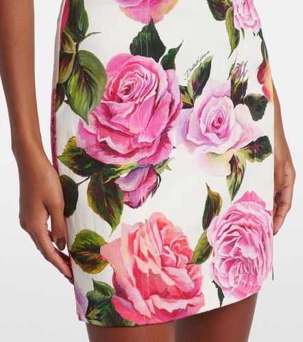 Robe en coton mélangé à fleurs - Dolce&Gabbana - Modalova