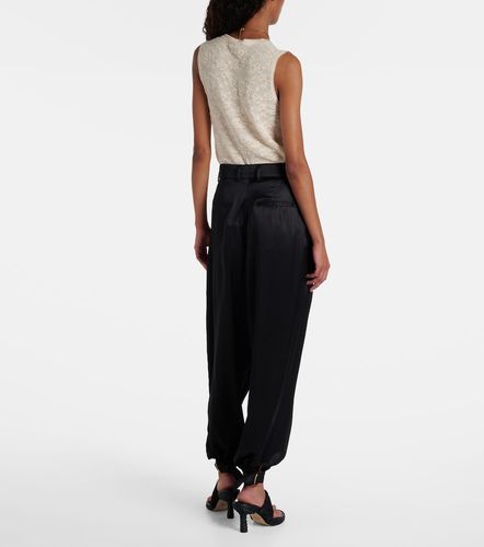 Chloé Pantalon cargo à taille haute en satin de soie - Chloe - Modalova