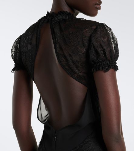 Robe midi asymétrique en dentelle - The Attico - Modalova