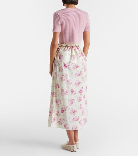 Robe midi en soie à fleurs - Magda Butrym - Modalova