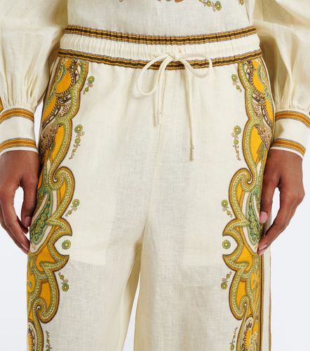 Alémais Pantalon ample Porter en lin à imprimé - Alemais - Modalova