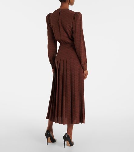 Robe midi en soie à motif léopard - Alessandra Rich - Modalova