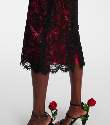 Robe midi en dentelle de coton mélangé - Dolce&Gabbana - Modalova