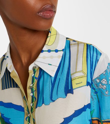 Robe chemise en soie et coton imprimée - Tory Burch - Modalova