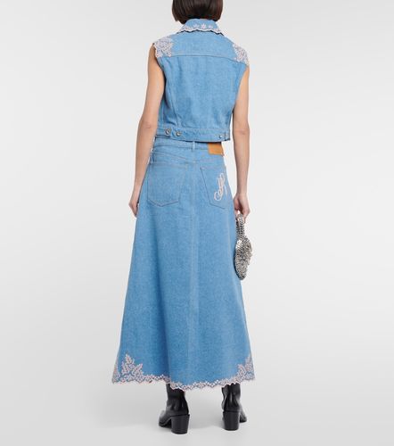 Veste sans manches brodée en jean - Rabanne - Modalova